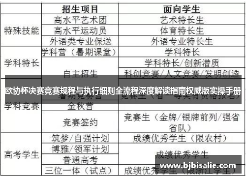 欧协杯决赛竞赛规程与执行细则全流程深度解读指南权威版实操手册